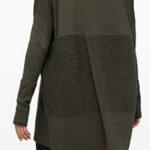 Lululemon Merino Wool Sit In Lotus Wrap II, Heathered Dark Olive, Size 4 - Picture 5 of 9